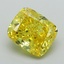 3.07 Ct. Fancy Vivid Yellow Cushion Lab Grown Diamond