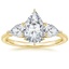 18K Yellow Gold Luxe Opera Three Stone Diamond Ring, smalltop view