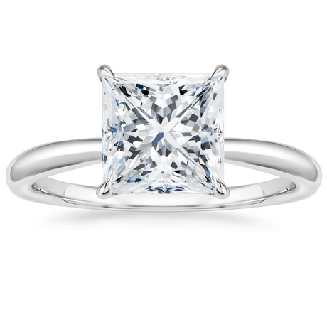 18K White Gold Freesia Ring with Sia Diamond Open Ring