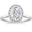 18K White Gold Vienna Halo Diamond Ring, smalltop view