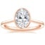 14K Rose Gold Petite Luna 1.5mm Bezel Ring, smalltop view