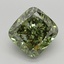2.56 Ct. Fancy Vivid  Green Cushion Lab Grown Diamond