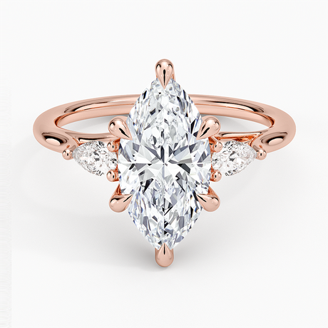 14K Rose Gold Delilah Three Stone Pear Diamond Ring (1/5 ct. tw.)