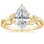 18K Yellow Gold Budding Willow Solitaire Ring, smalltop view