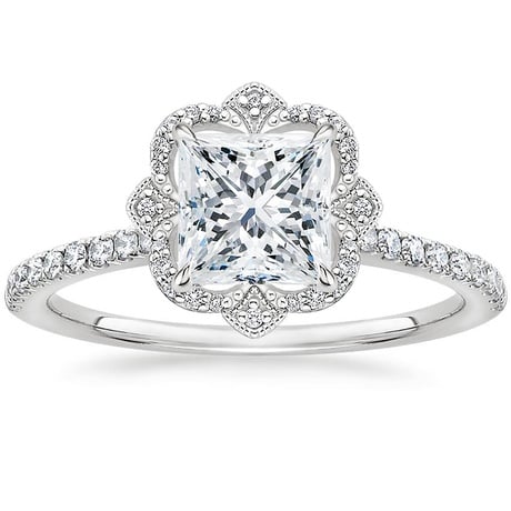18K White Gold Reina Diamond Ring with Luxe Ballad Diamond Ring (1/4 ct. tw.)