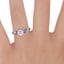 18K White Gold Willow Ring With Sapphire Accents, smallzoomed in top view on a hand