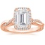 14K Rose Gold Petite Twisted Vine Halo Diamond Ring (1/4 ct. tw.), smalltop view