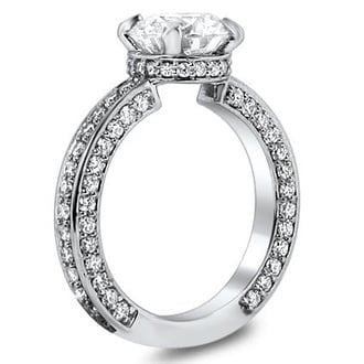 Custom Pave Diamond Ring with Accents