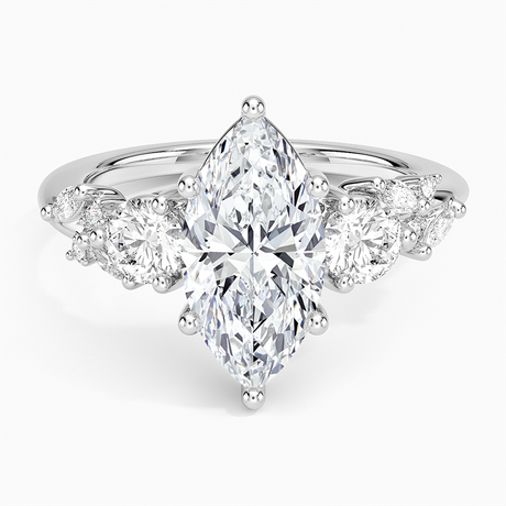 18K White Gold Arden Three Stone Diamond Ring