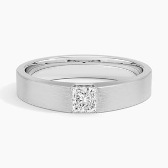 Jamie Diamond 4mm Wedding Ring in 18K White Gold