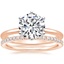 14K Rose Gold Six-Prong Petite Comfort Fit Ring with Luxe Ballad Diamond Ring (1/4 ct. tw.)
