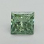 1.63 Ct. Fancy Vivid Green Princess Lab Grown Diamond