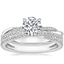 14K White Gold Petite Twisted Vine Hidden Halo Diamond Ring with Calypso Diamond Ring