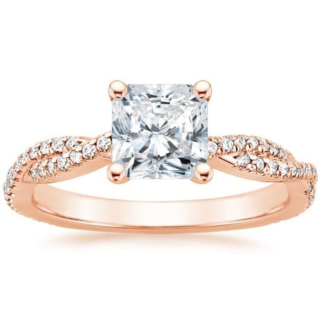 14K Rose Gold Petite Luxe Twisted Vine Bridal Set (1/2 ct. tw.)