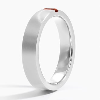 Apollo Garnet 4.5mm Wedding Ring in Platinum