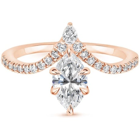 14K Rose Gold Nouveau Diamond Bridal Set