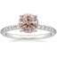 Platinum Petite Shared Prong Half Coverage Diamond Ring, smalltop view