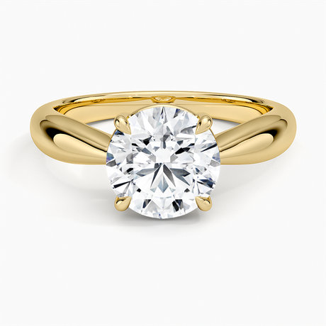 18K Yellow Gold Thea Tapered Solitaire Diamond Ring