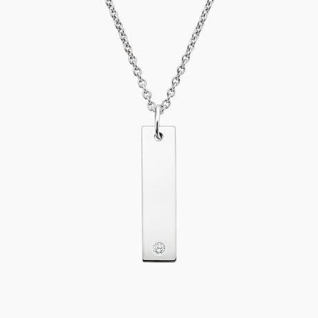 Engravable Bar Diamond Pendant
