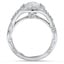 Hand Engraved Swirl Halo Diamond Ring, smallside view