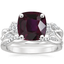 18K White Gold Three Stone Willow Diamond Ring (1/3 ct. tw.) with Petite Twisted Vine Diamond Ring (1/8 ct. tw.)