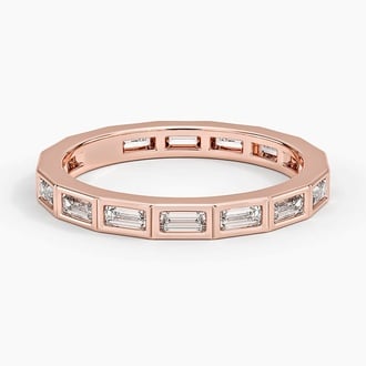 Bezel Baguette Eternity Diamond Ring (3/4 ct. tw.) in 14K Rose Gold