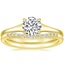 18K Yellow Gold Muse Ring with Petite Curved Diamond Ring (1/10 ct. tw.)