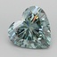 3.08 Ct. Fancy Intense Bluish Green Heart Lab Grown Diamond