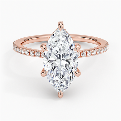 14K Rose Gold Viviana Three-Quarter Coverage Six-Prong Diamond Ring (1/3 ct. tw.)