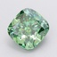 2.06 Ct. Fancy Vivid Green Cushion Lab Grown Diamond
