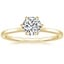 18K Yellow Gold Secret Halo Six-Prong Diamond Ring, smalltop view