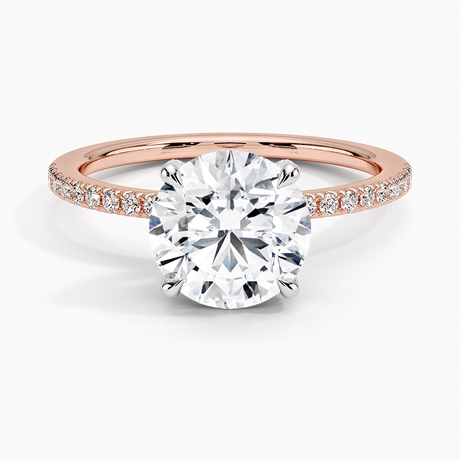 14K Rose Gold Mixed Metal Viviana Half Coverage Diamond Ring (1/4 ct. tw.)