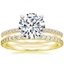 18K Yellow Gold Delicate Shared Prong Diamond Ring with Luxe Petite Shared Prong Diamond Ring (3/8 ct. tw.)