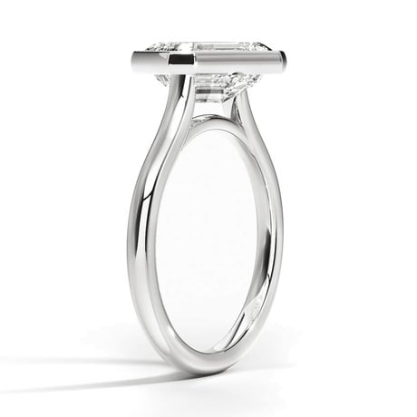 Platinum Luna East-West Bezel Solitaire Ring