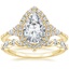18K Yellow Gold Nadia Halo Diamond Ring (1/4 ct. tw.) with Curved Versailles Diamond Ring