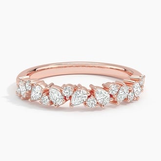 Olivetta Half Coverage Diamond Ring in 14K Rose Gold
