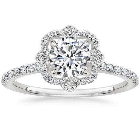 Platinum Reina Diamond Ring with Luxe Ballad Diamond Ring (1/4 ct. tw.)
