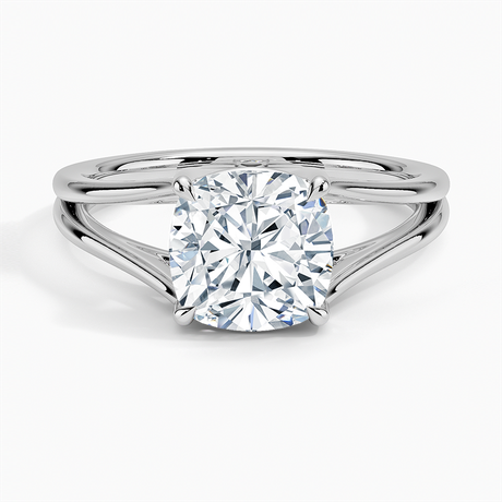 18K White Gold Tressa Split Shank Solitaire Ring