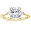 18K Yellow Gold Rose Cut Three Stone Diamond Ring, smalltop view