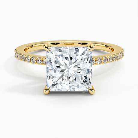 18K Yellow Gold Perfect Fit Half-Coverage Hidden Halo Diamond Ring (1/5 ct. tw.)