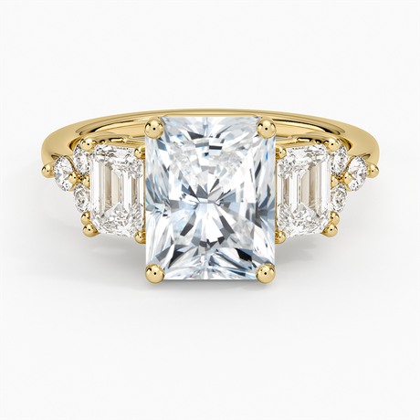 Low-Profile Cluster Diamond Engagement Ring