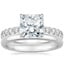18K White Gold Olympia Diamond Ring with 2mm Comfort Fit Wedding Ring