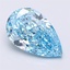 5.09 Ct. Fancy Vivid  Blue Pear Lab Grown Diamond