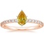 14K Rose Gold Petite Shared Prong Three-Quarter Coverage Diamond Ring (1/3 ct. tw.), smalltop view