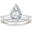 Platinum Petite Luna Bezel Ring with Petite Comfort Fit Wedding Ring