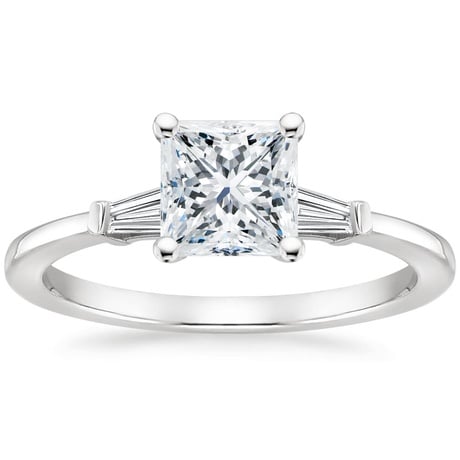 18K White Gold Tapered Baguette Diamond Bridal Set