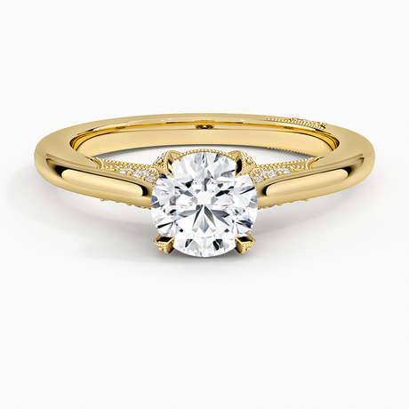 Cathedral Shoulder Diamond Accented Prong Setting