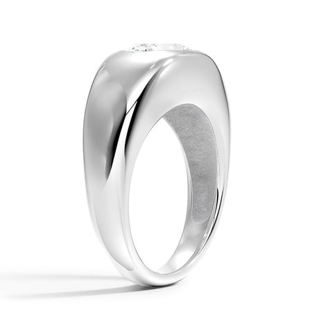 18K White Gold Sloane Flush Set Solitaire Dome Ring