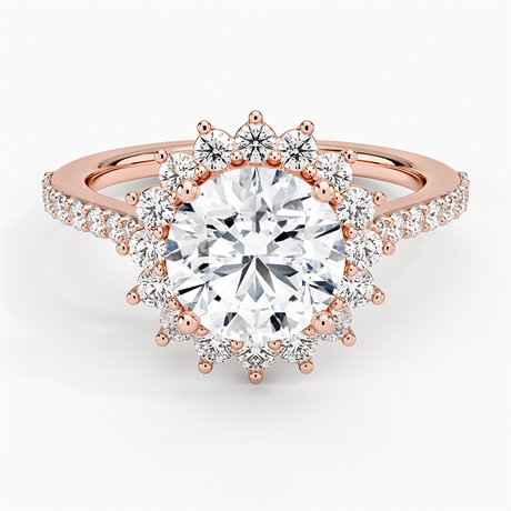 14K Rose Gold Luxe Sunburst Halo Diamond Ring (1/2 ct. tw.)