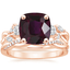 14K Rose Gold Three Stone Willow Diamond Ring (1/3 ct. tw.) with Petite Twisted Vine Diamond Ring (1/8 ct. tw.)